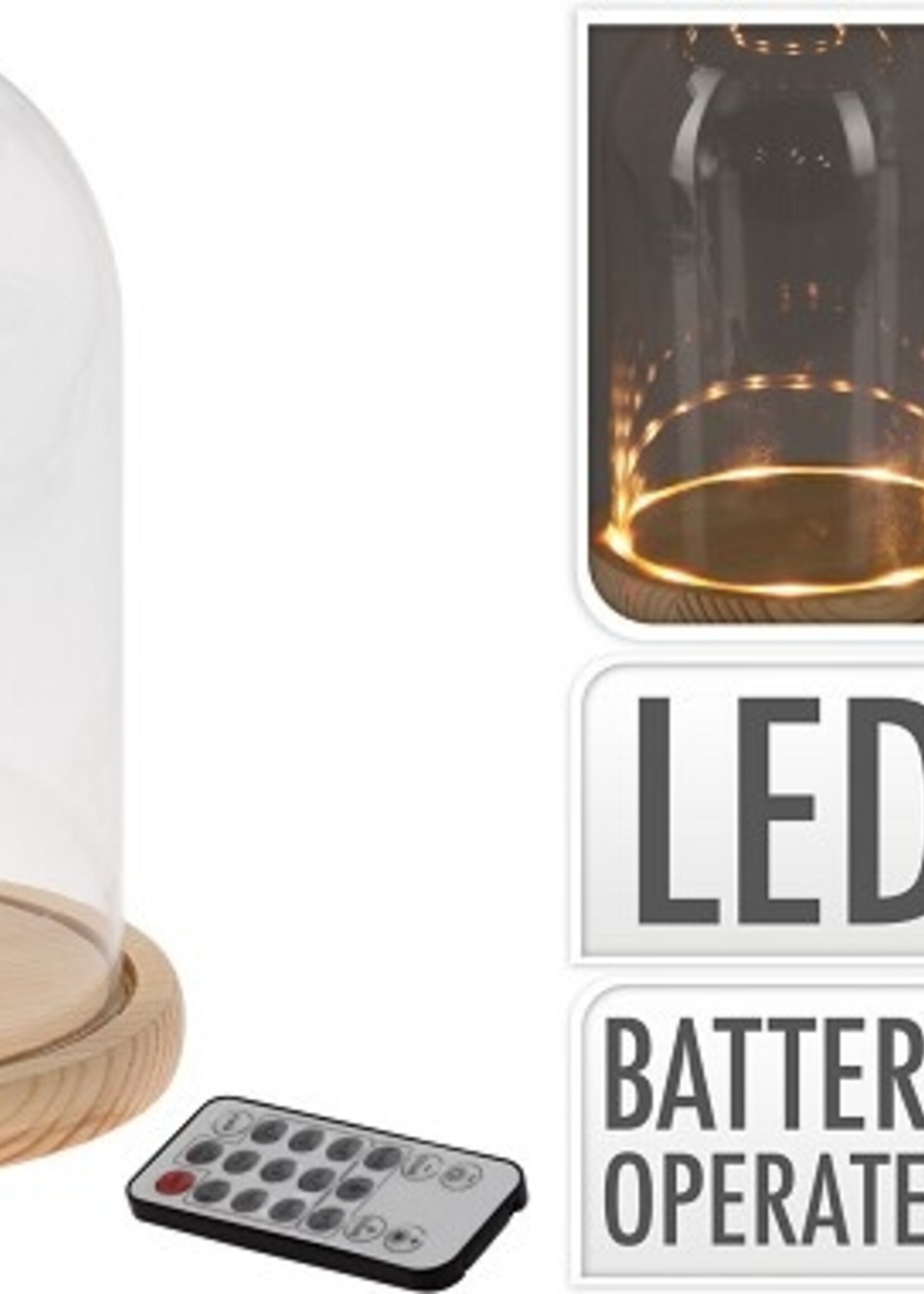 Stolp Met Warm Wit Led. (lxbxh) 18x18x24cm