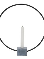 Boltze Home Kaarsenstandaard ring metaal Congo zwart h38cm B7cm ( exclusief kaars )
