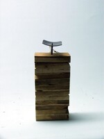 Kandelaar perenhout voor 1 kaars