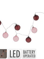 LED stringverlichting met 10 glazen ballen 6cm werkt op batterijen