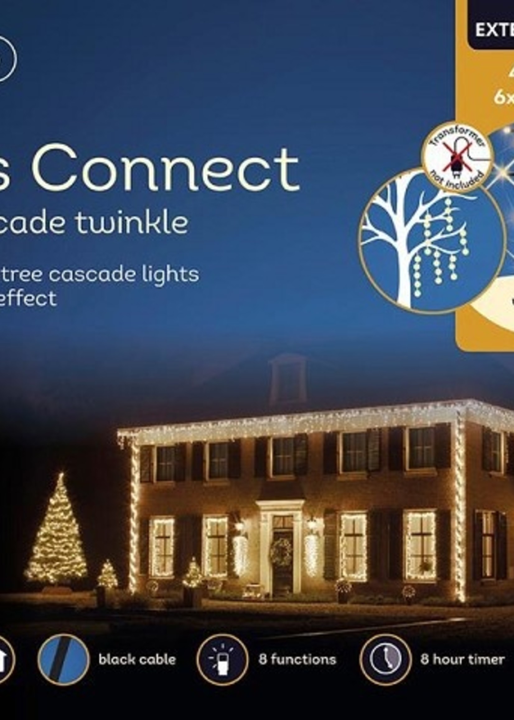 Lumineo LED's connect cascade lights starter set 8 functie twinkel effect en 8 uur timer warm wit