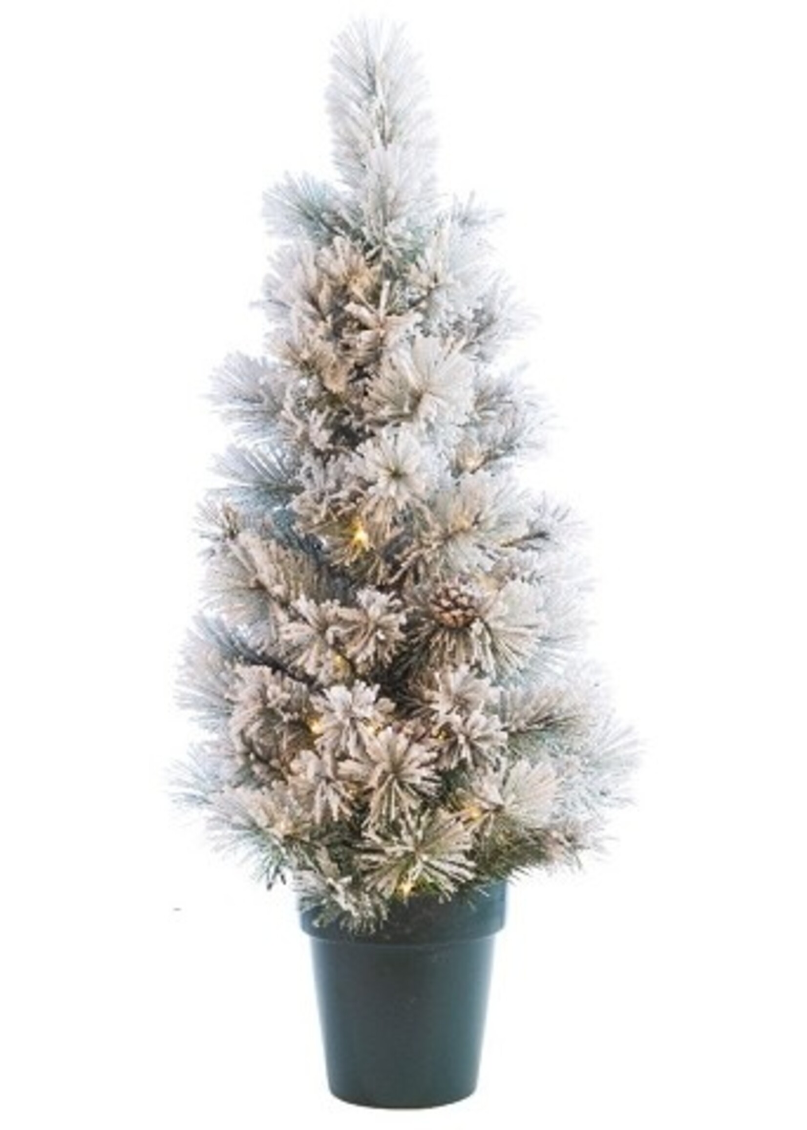 Kerstboom Vancouver besneeuwd in pot 120cm verlicht met 80LED outdoor voor buiten