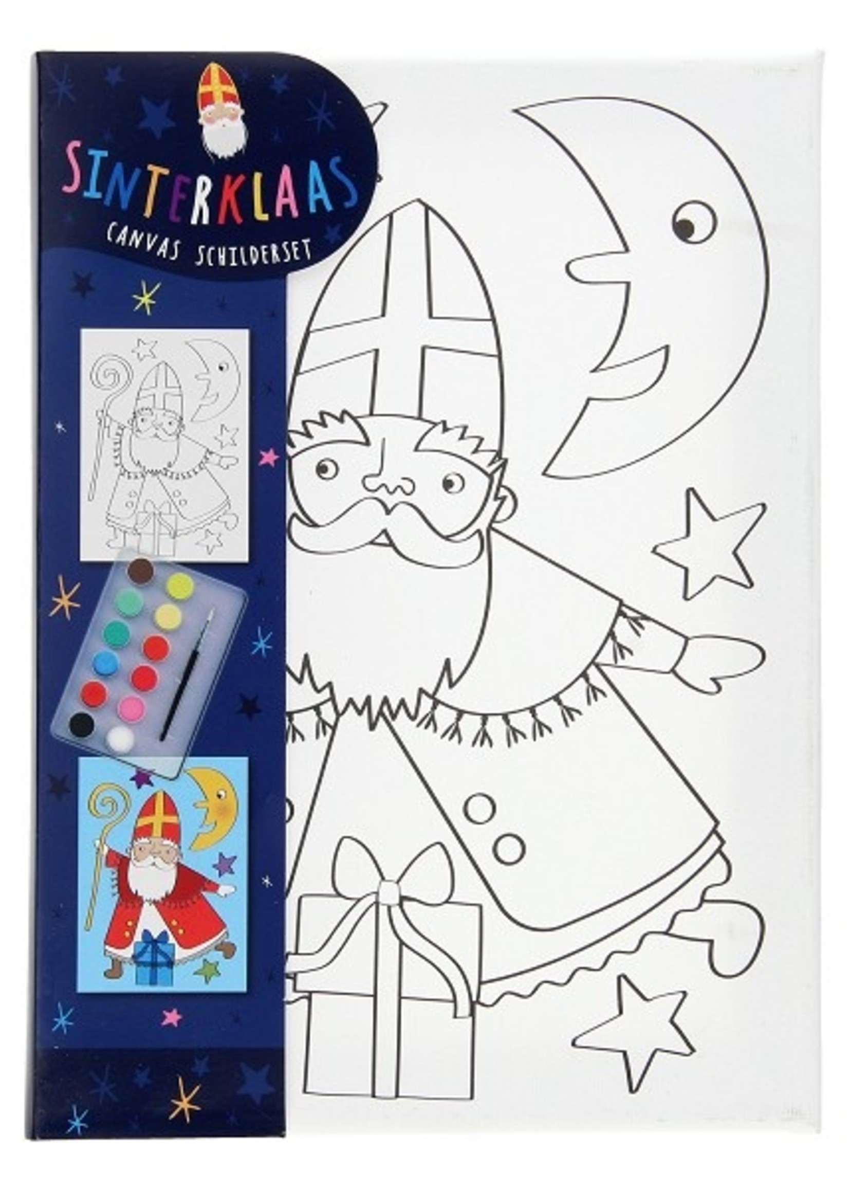 Canvas schilderset Sinterklaas 18x25cm