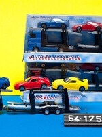 Die Cast/plastic autotranspor ter met 3 auto's 2 ass 1:60