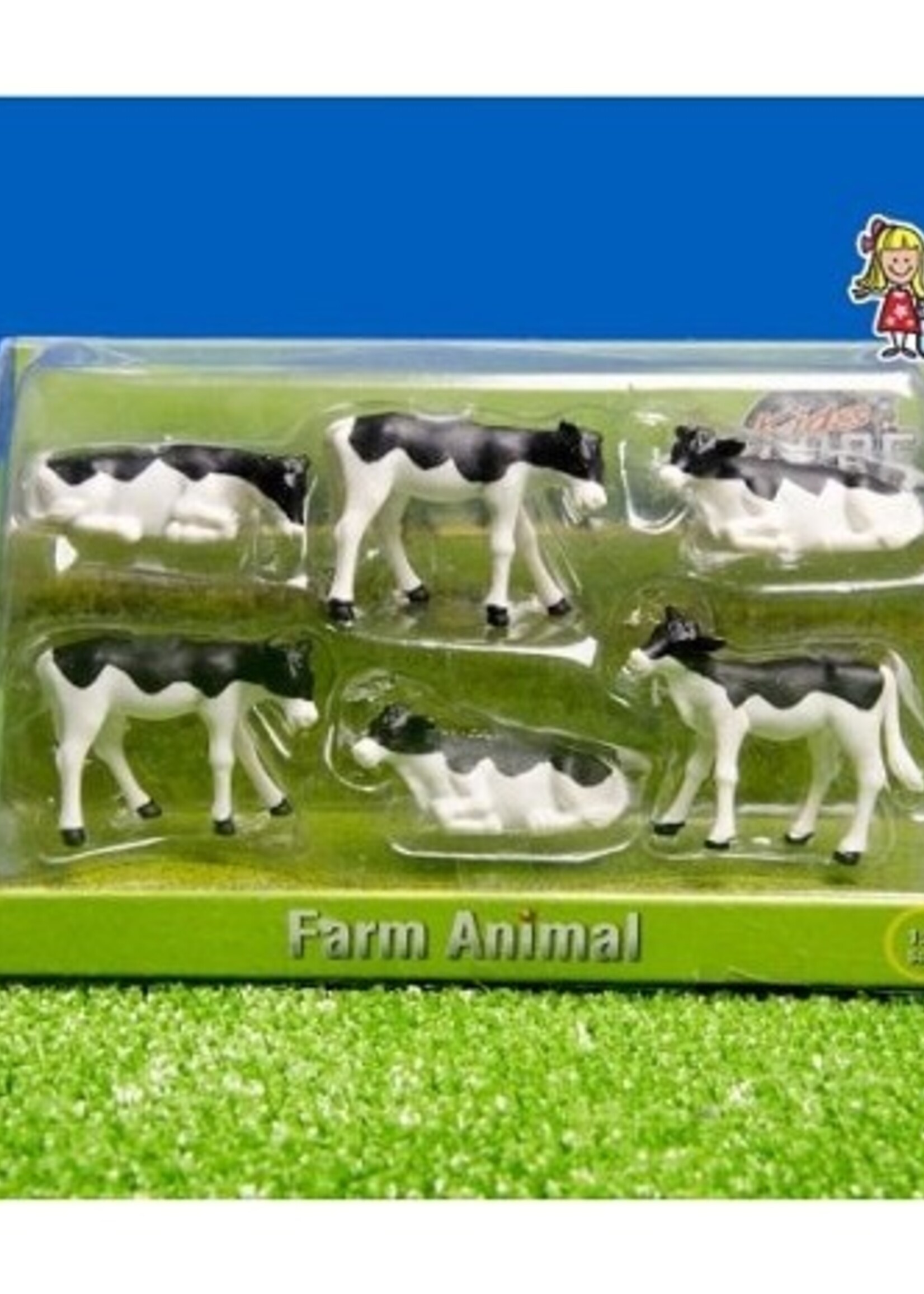 Kalf 1:32 zwart/wit liggend set