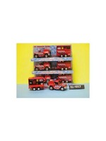 Die cast pull back brandweer auto met aanhangwagen