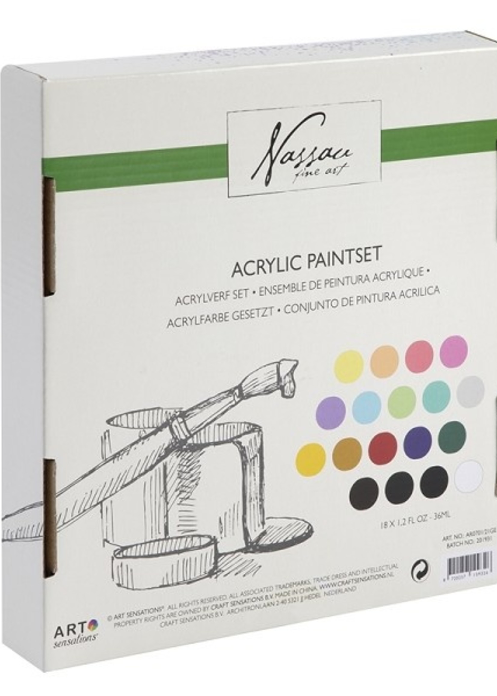 Grafix Acrylverfset 18-delig 36ml