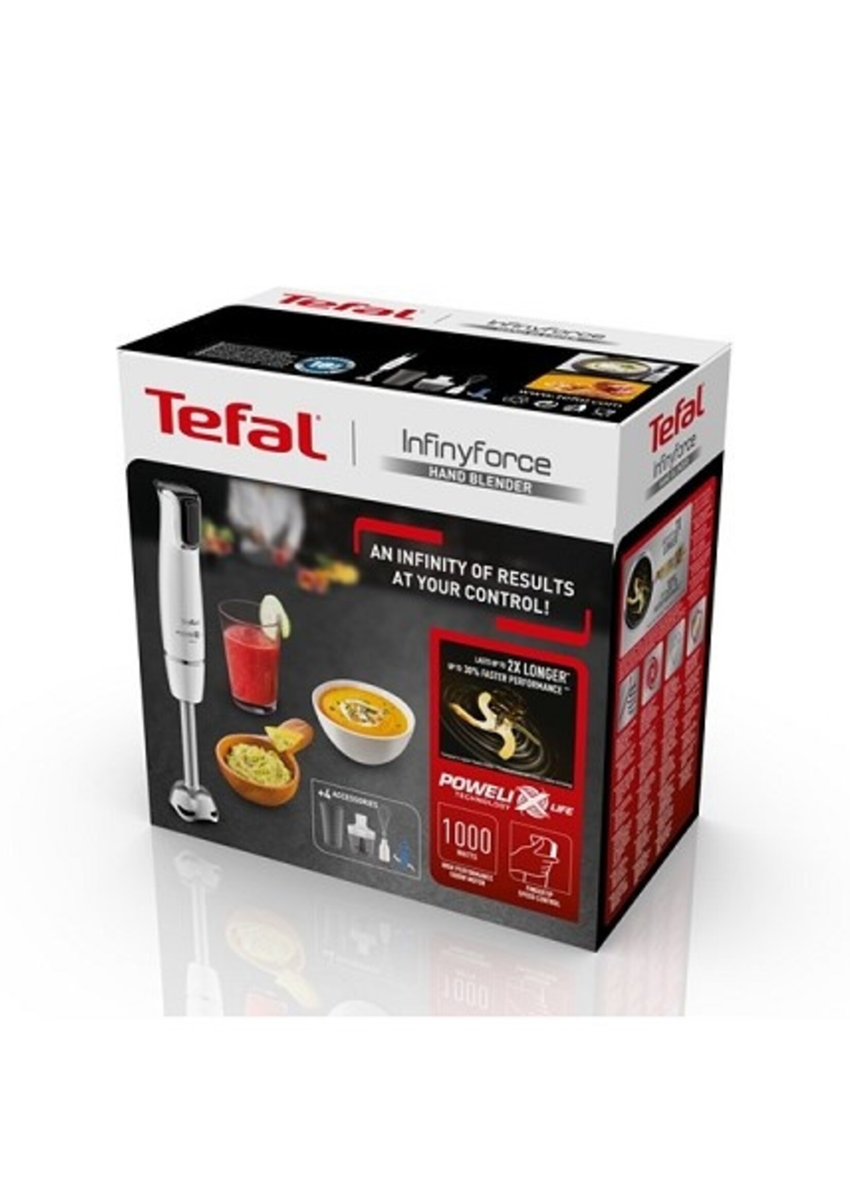 Tefal Staafmixer InfinyForce 4in1 chopper, whisk, ice crush wit 1200W