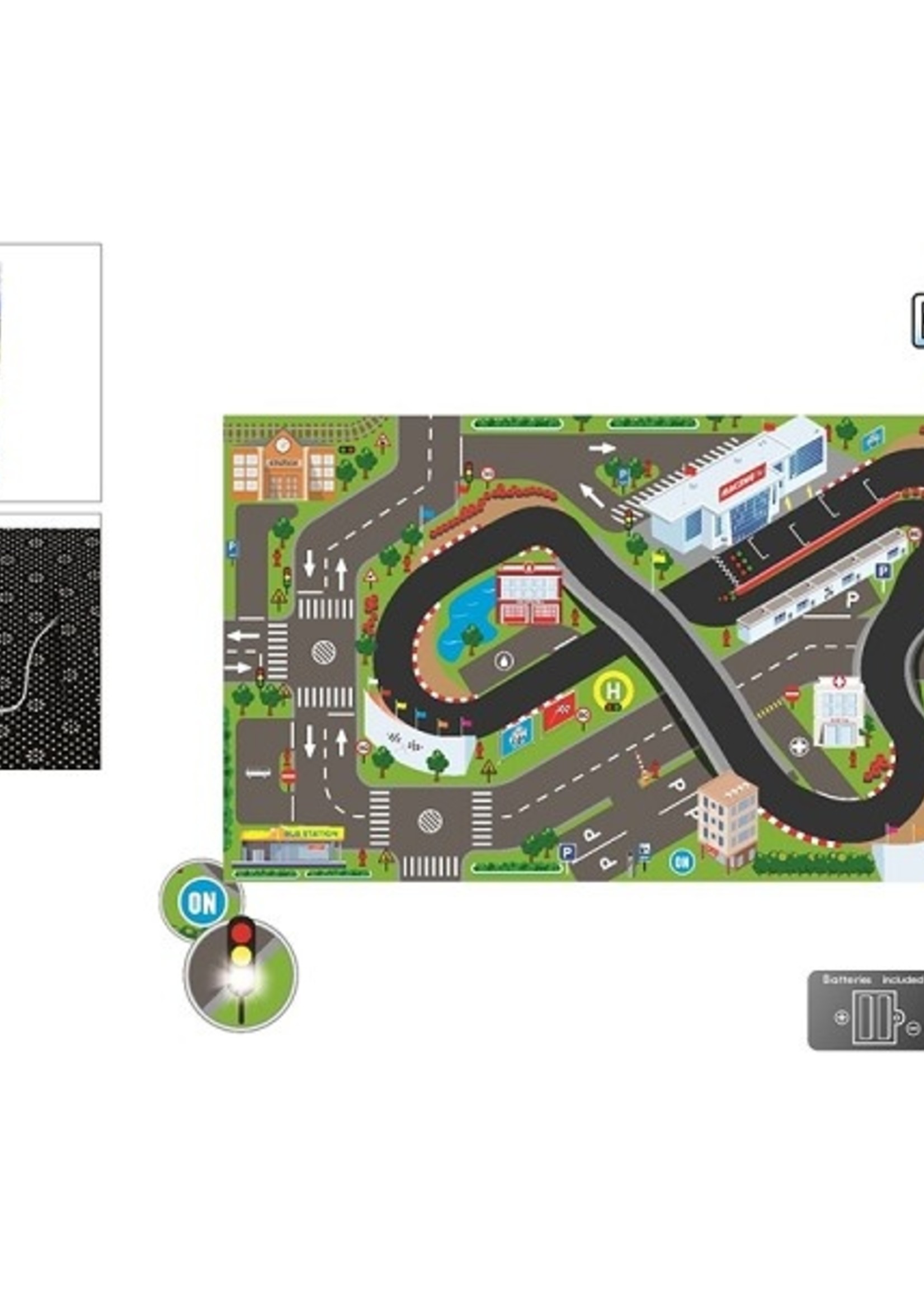 Kids Globe verkeerskleed circuit met LED lichten 72x120cm