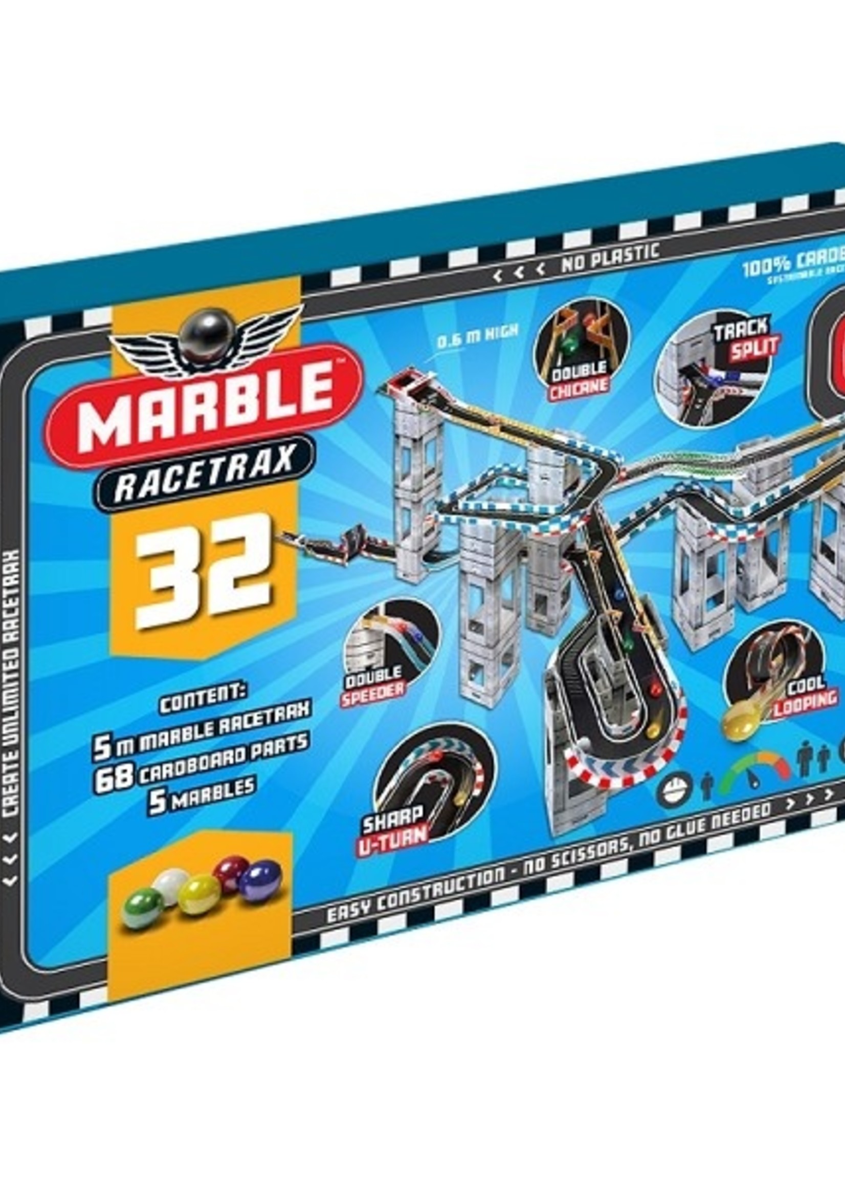 Marble Racetrax knikkerbaan circuitset 32 sheets 5m