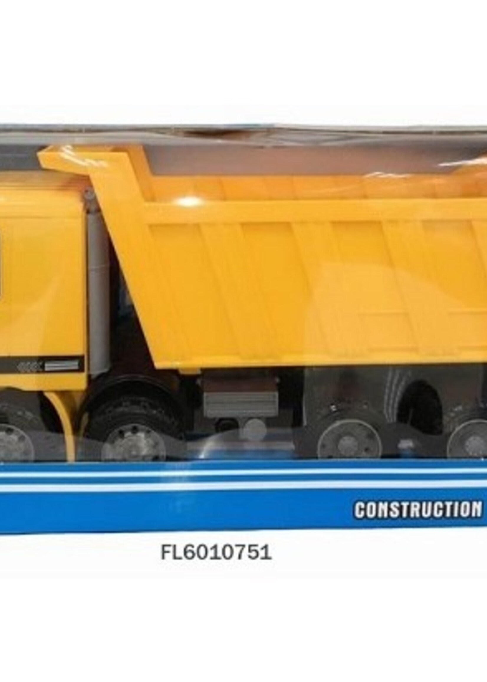 Kiepwagen geel 36cm in vensterdoos