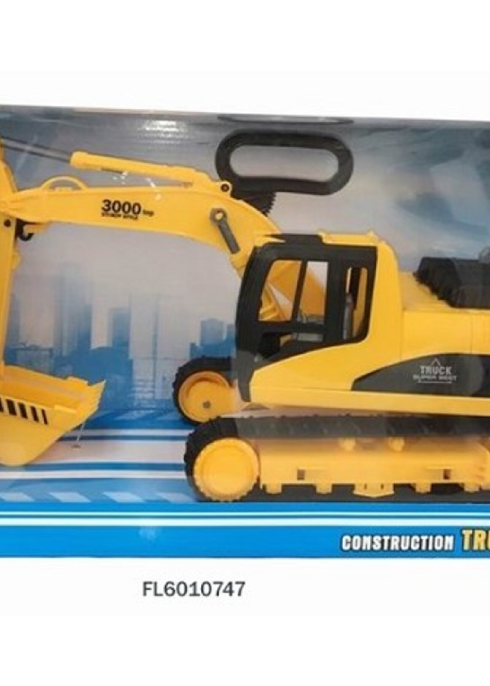 Graafmachine geel 37cm in vensterdoos