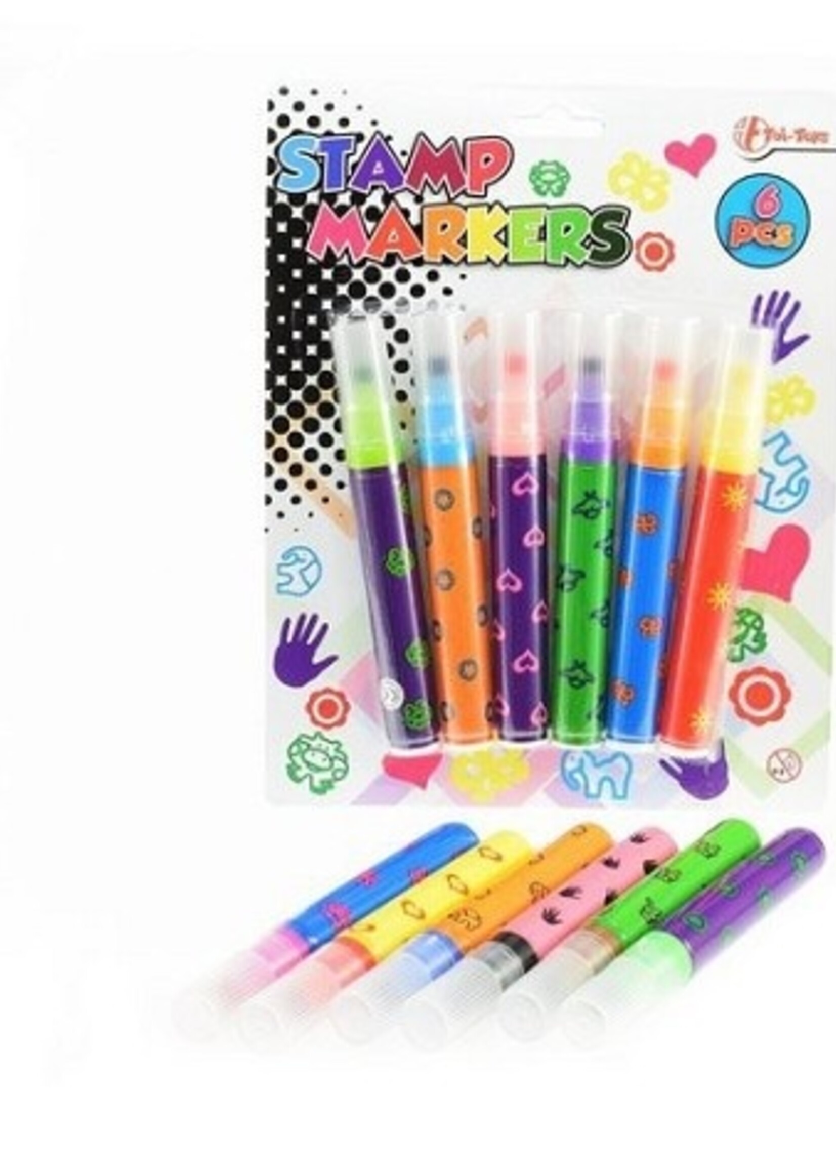 Toi Toys Stempelstiften 6 stuks op blisterkaart