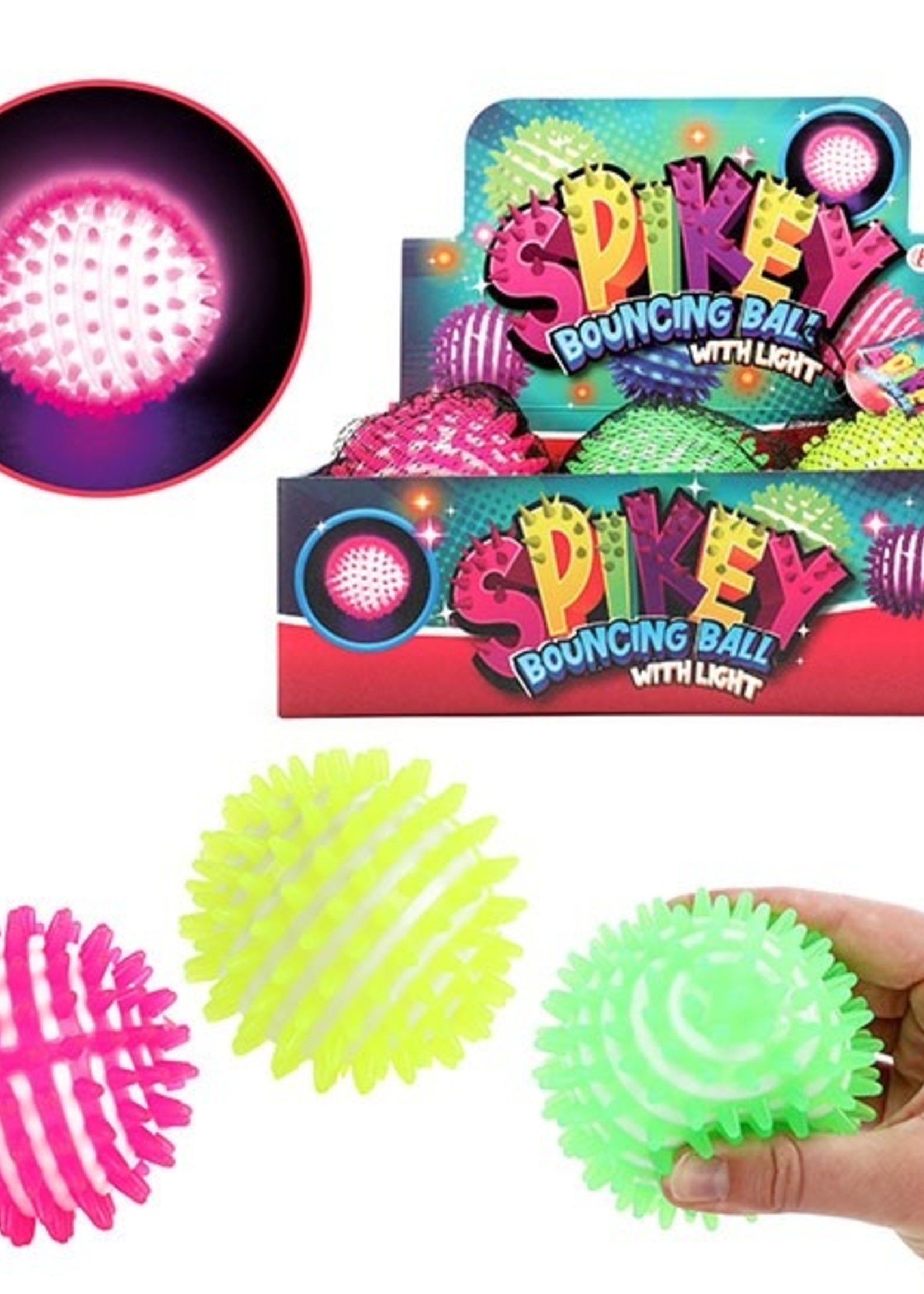 Toi Toys 2-Kleurige stekel stuiterbal met licht Ø9cm