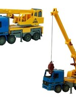 Takelwagen 40cm geel/blauw in vensterdoos