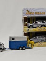 Kids Globe Die Cast pull back Volvo XC90 met paardentrailer 3 ass