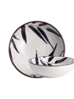 Gusta schaaltje bamboeblad motief Ø9xh2,8cm per stuk