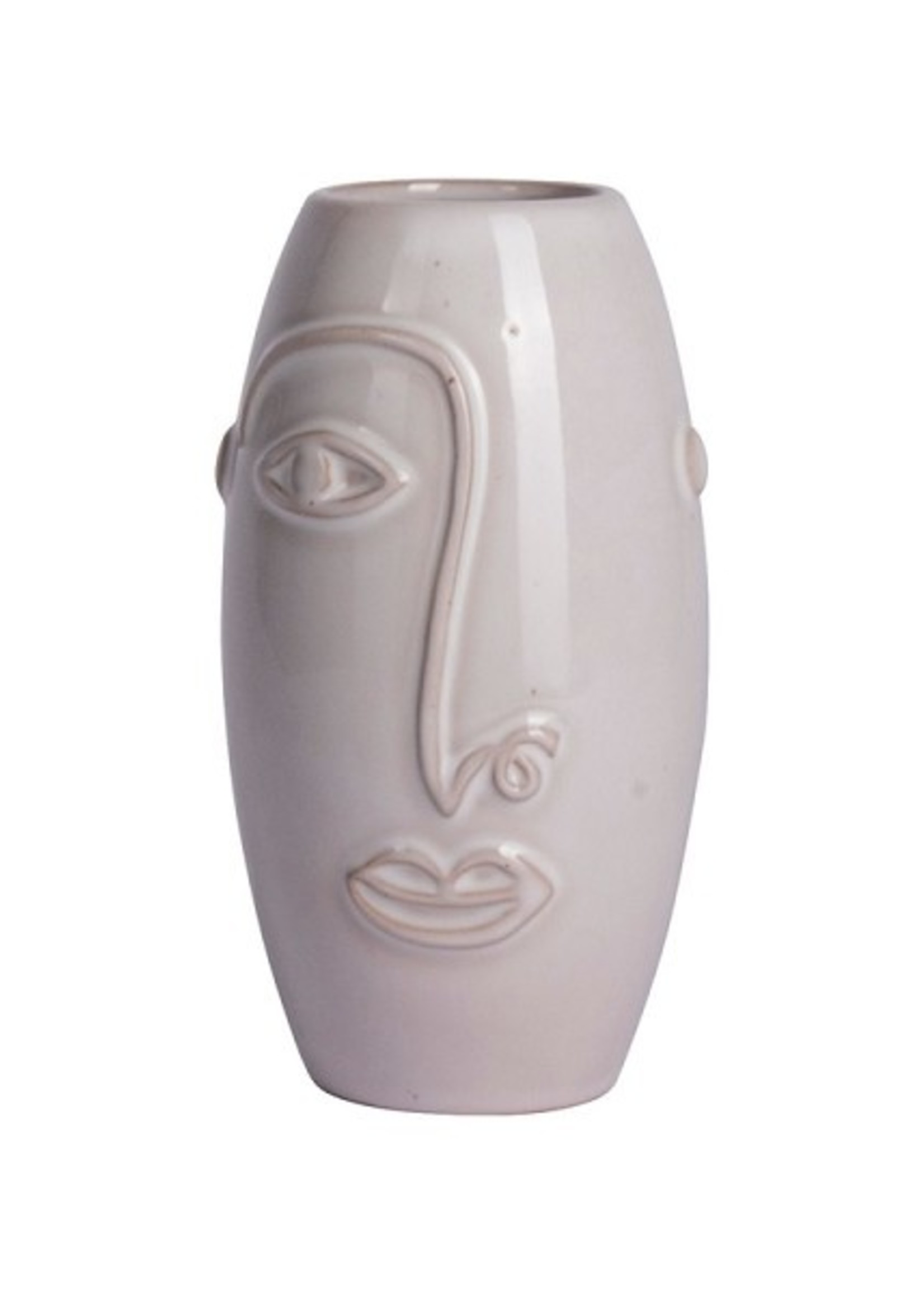 Gusta Vaas Gezicht Ø8,5x15,5cm wit