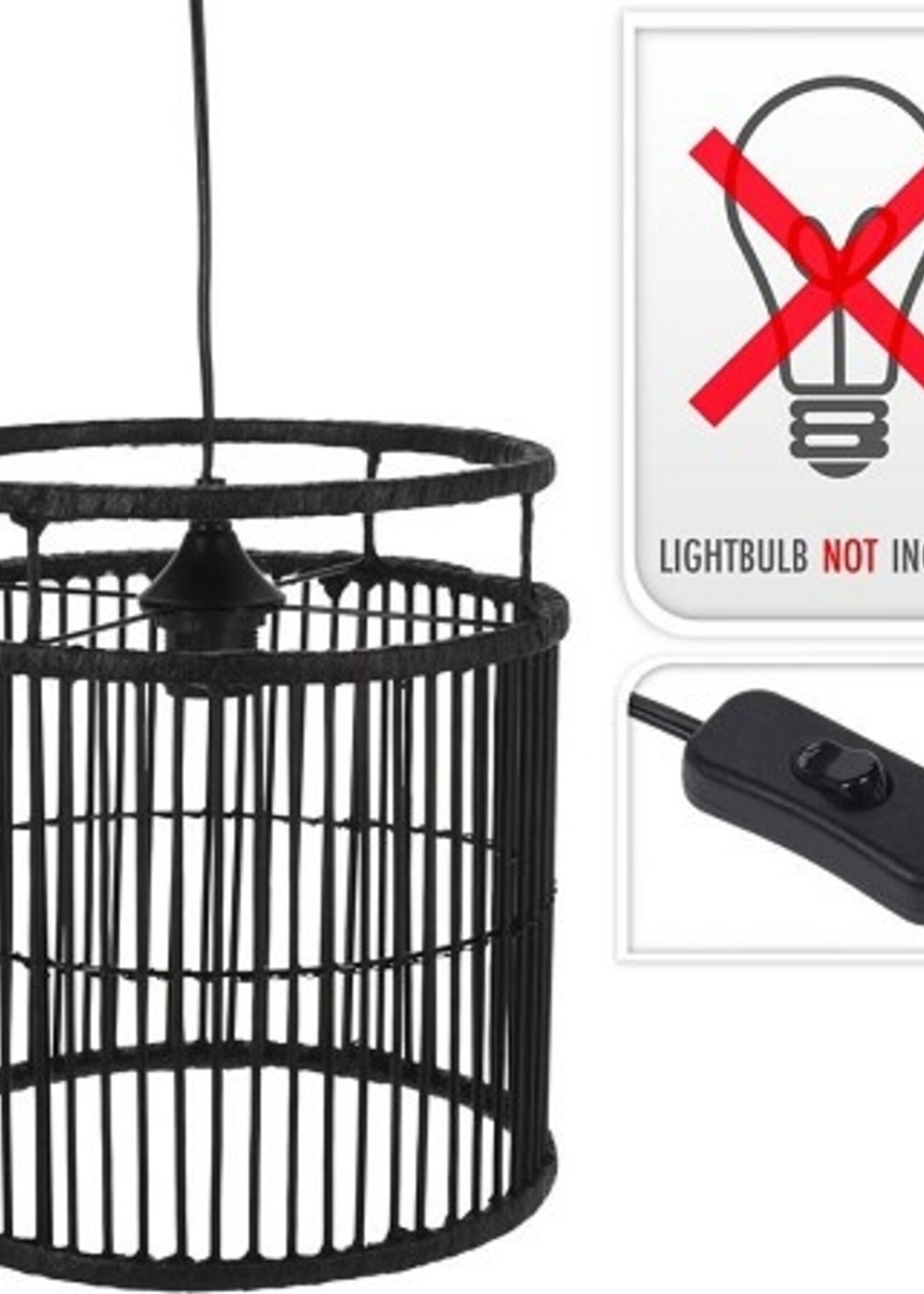 Hanglamp 28x28x30cm zwart