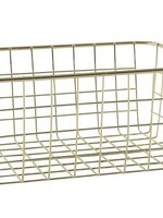 Draadmand 28x22x12,5cm goud metaal