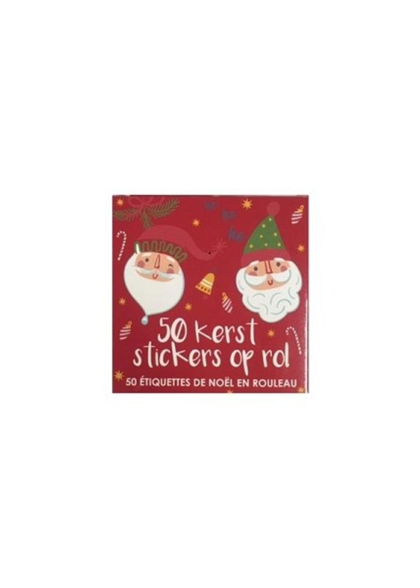 Labelbox 50 kerst cadeaustickers op rol