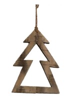Hangornament boom antique look hout 28x38x2cm naturel
