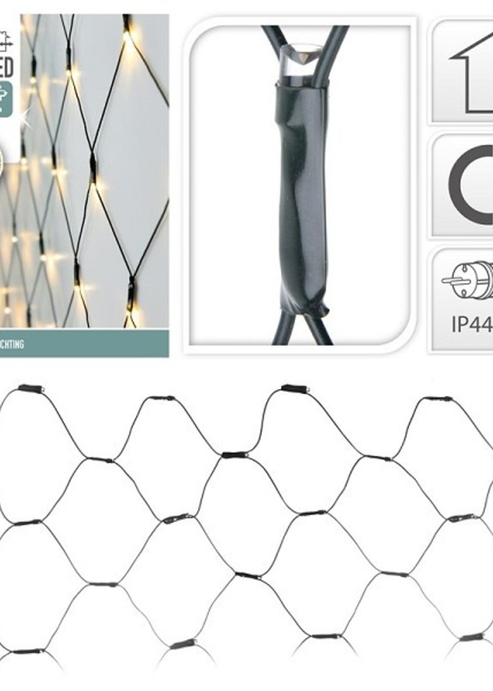 Netverlichting 160L 200x100cm warmwit buiten