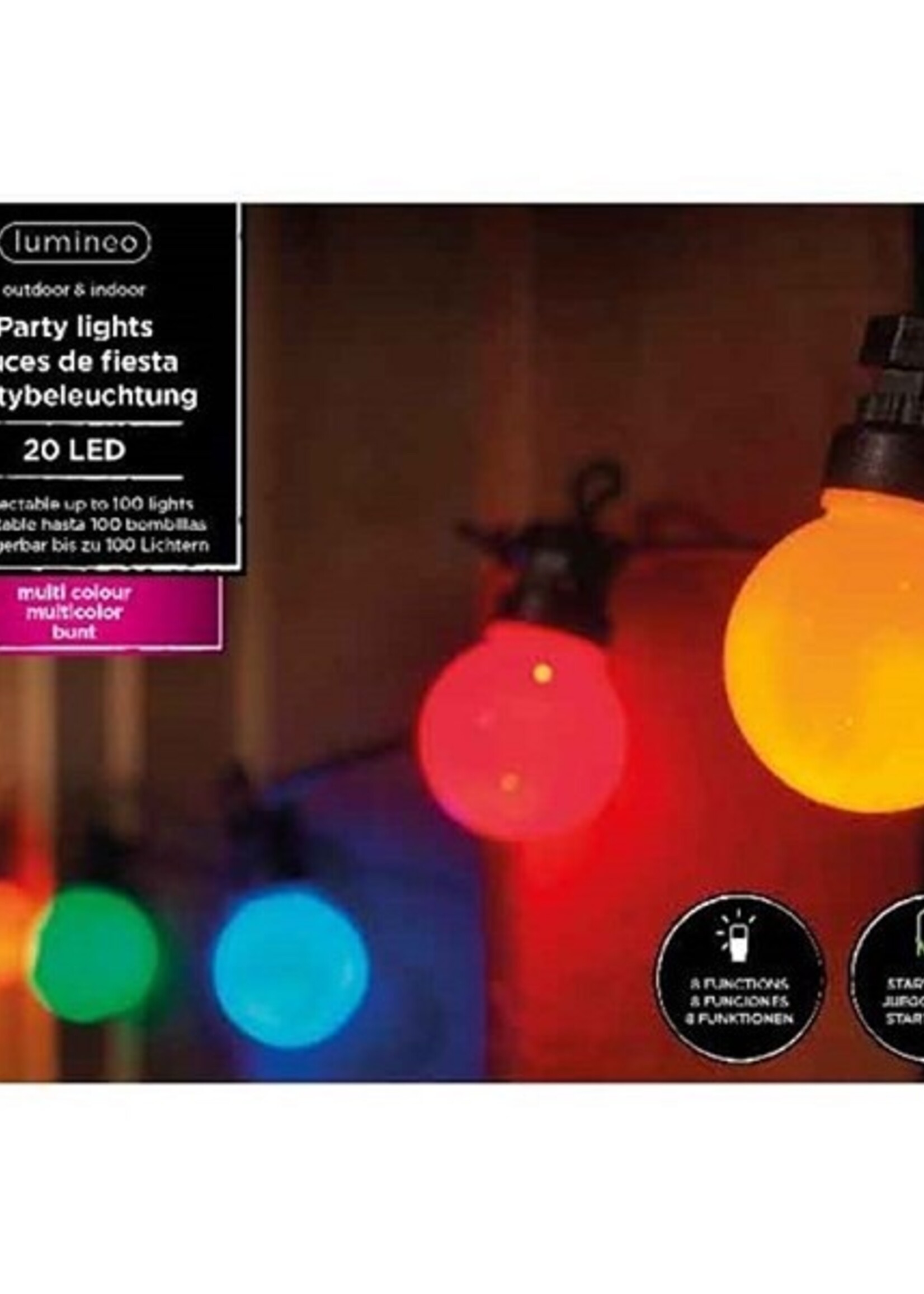 Lumineo LED feestverlichting twin starterkit multicolor 9,5 meter 20L