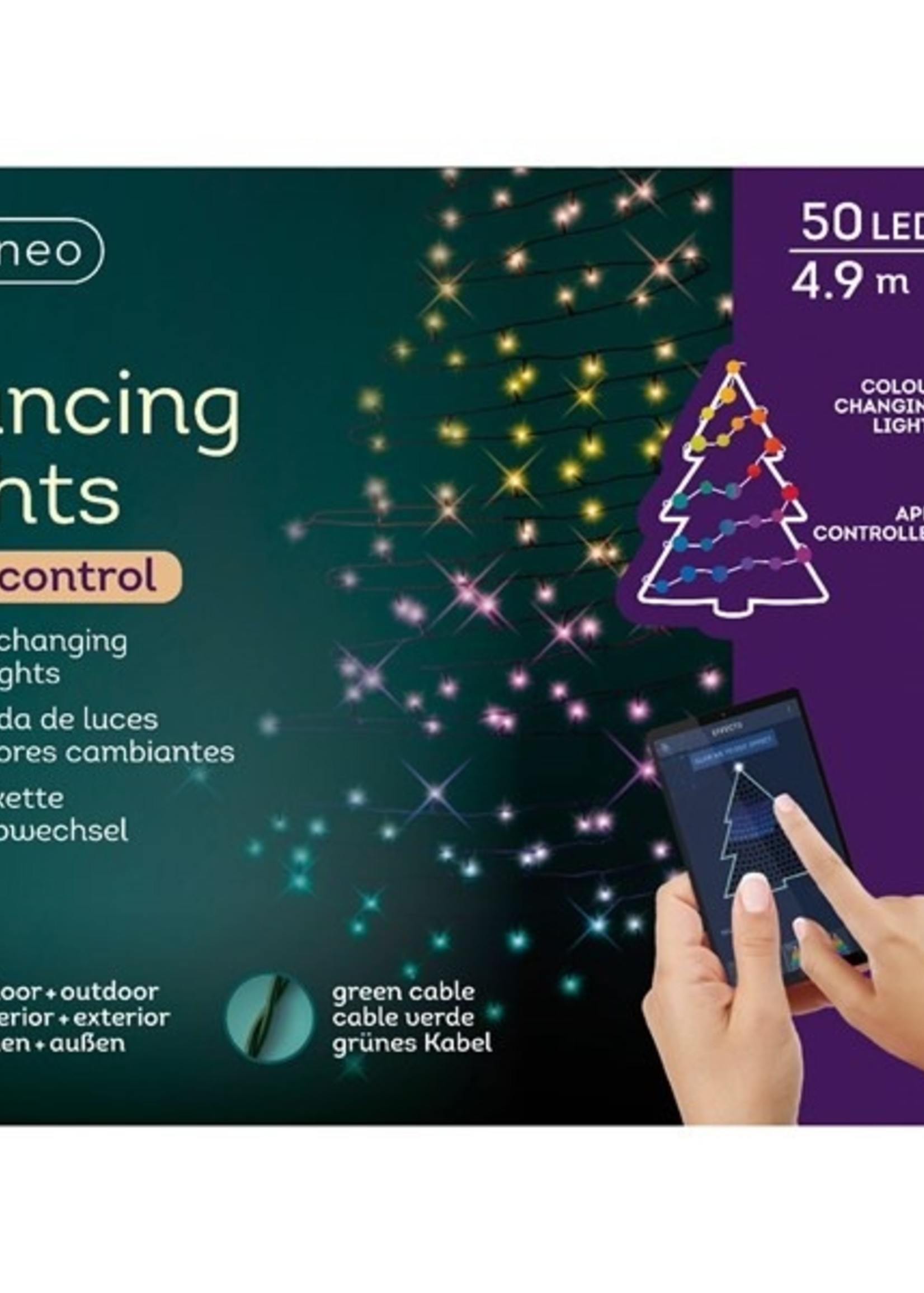 Lumineo LED App-controlled dancing lights 490cm-50L mulitkleur