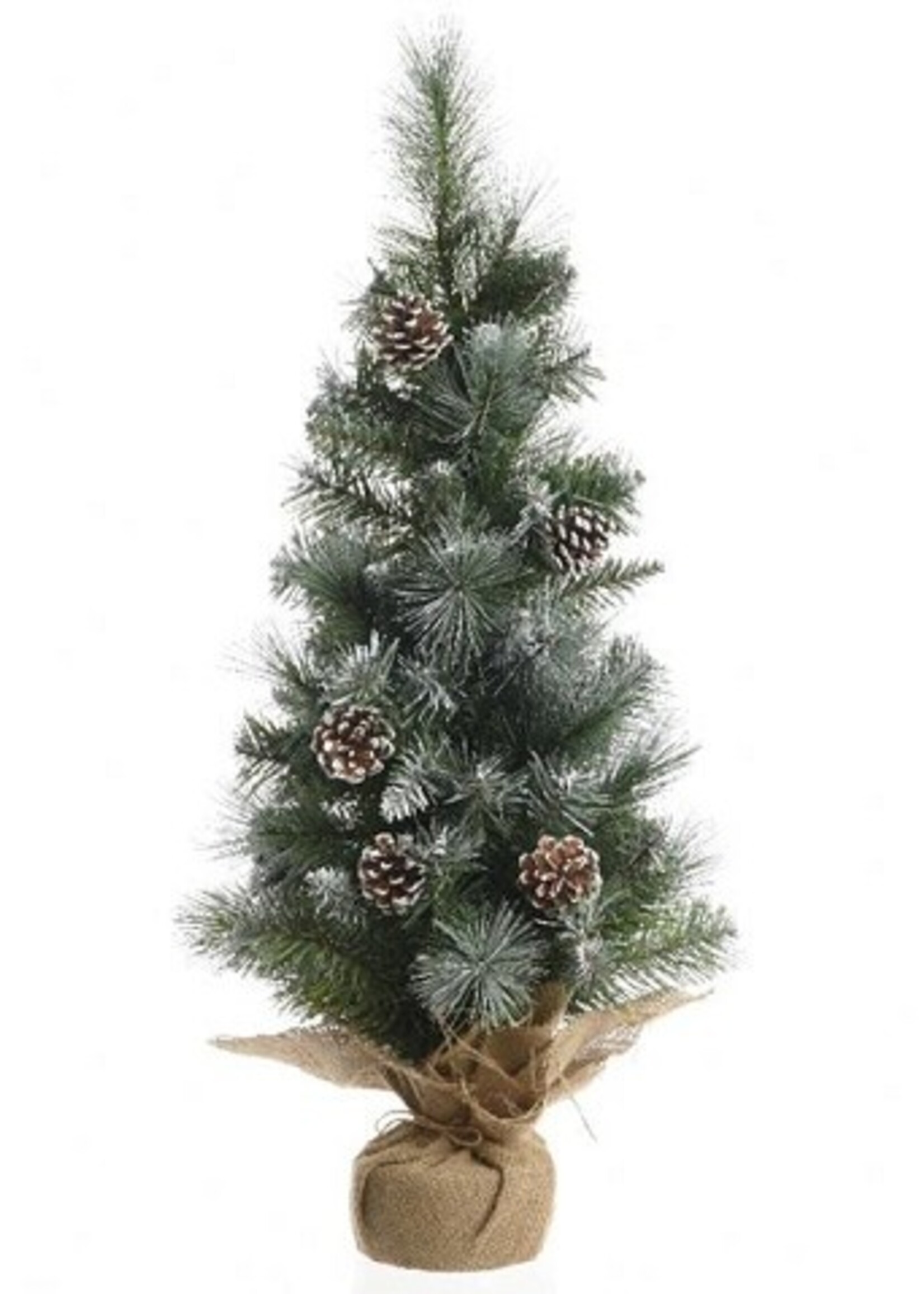 Everlands Imperial pine mini kunstkerstboom 60cm met dennenappels en frosted look