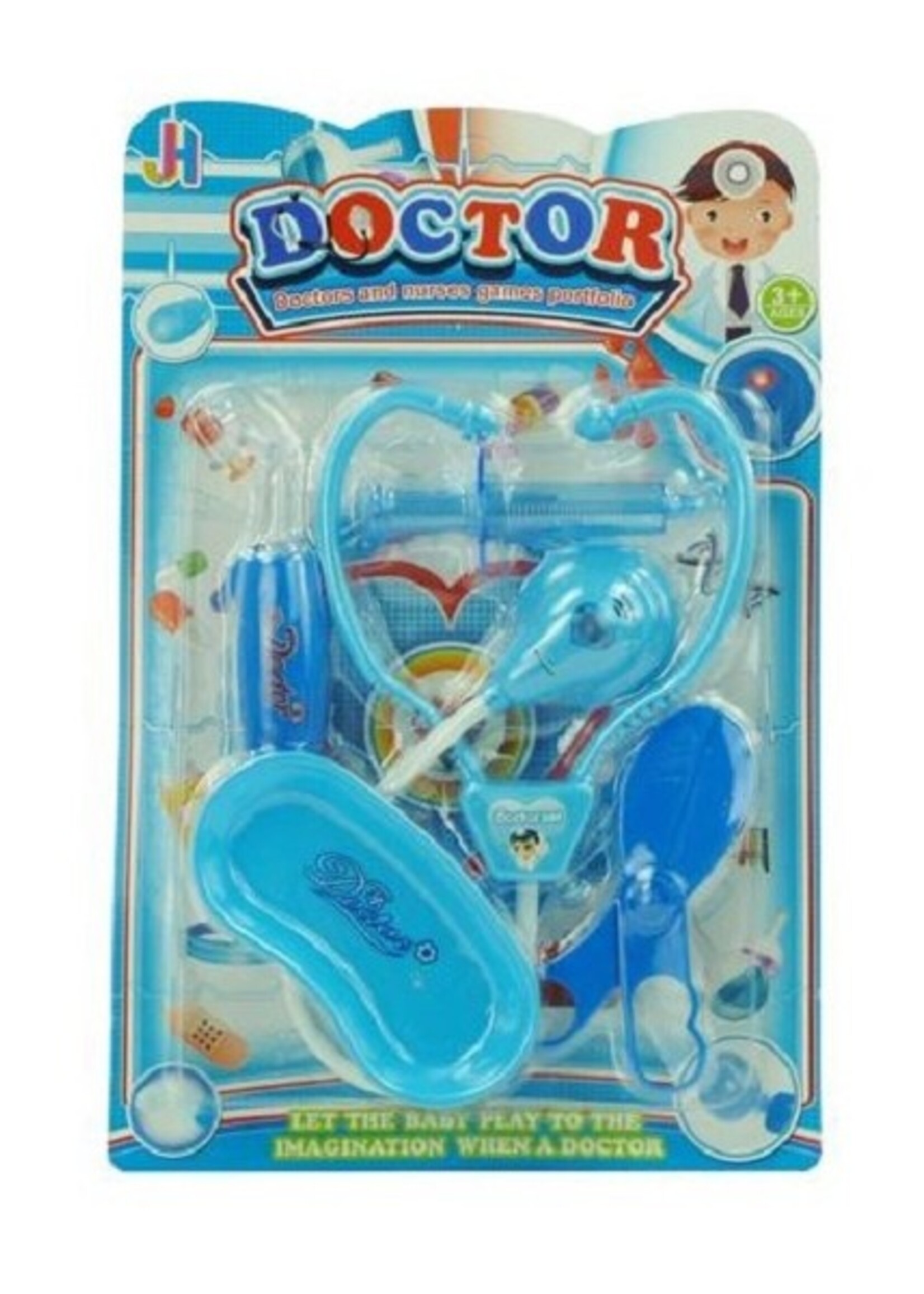 Dokterssetje met licht en geluid blauw