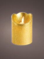 Lumineo LED kaars wax flakkerend 10cm met 6 uur timer Kleur: goud metallic, warm wit licht