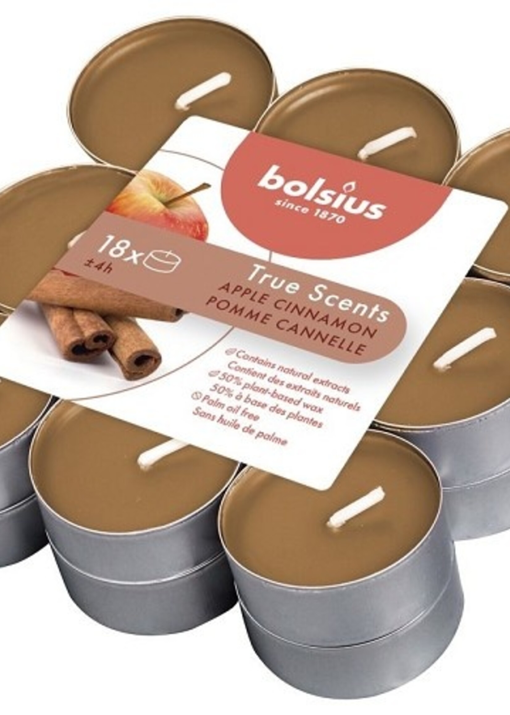Bolsius Geurtheelichten 4 uur pak a 18st True Scents Apple Cinnamon