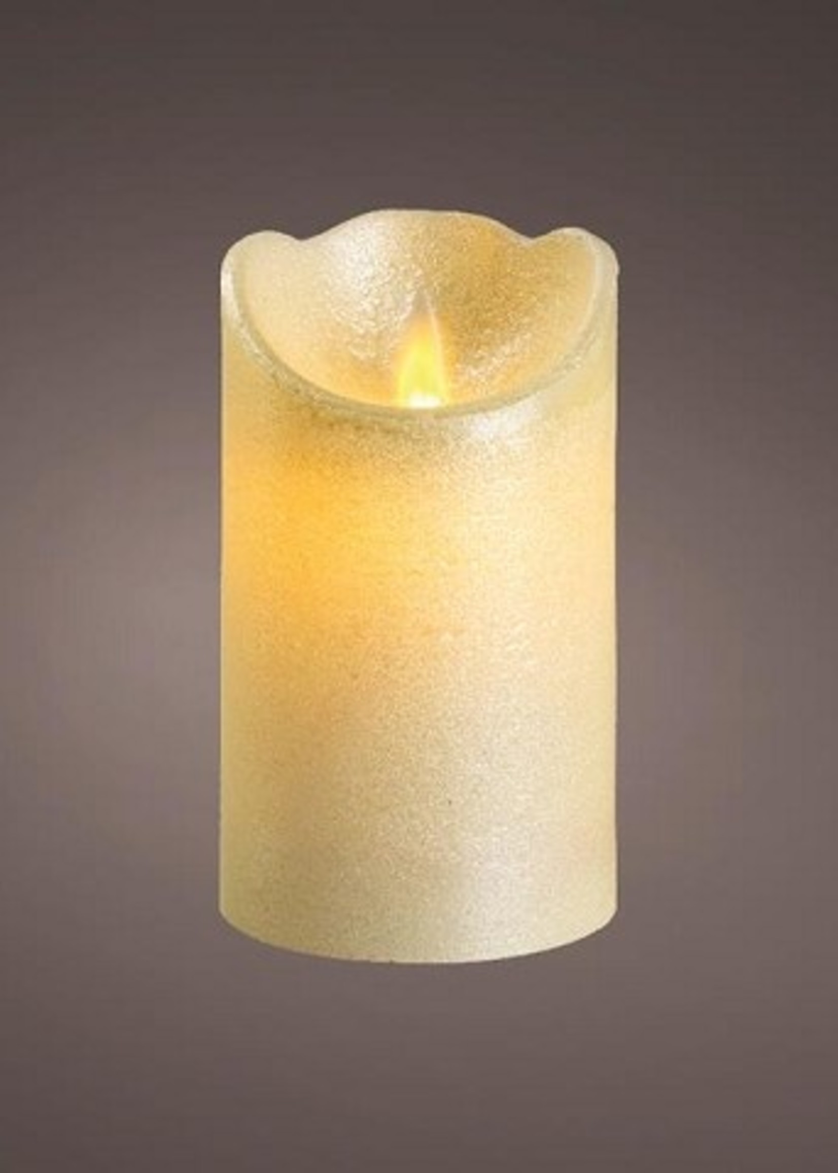 Lumineo LED kaars met waving effect 12.5cm met 6 uur timer Kleur: Off White, glanzend, warm wit met timer