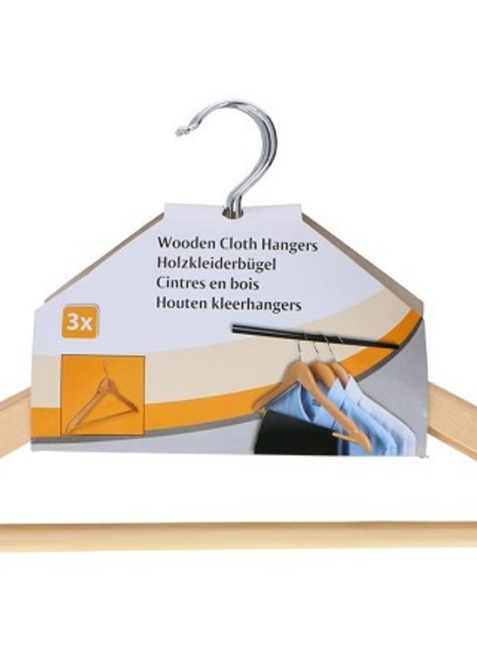 Kledinghangerset hout 3-delig