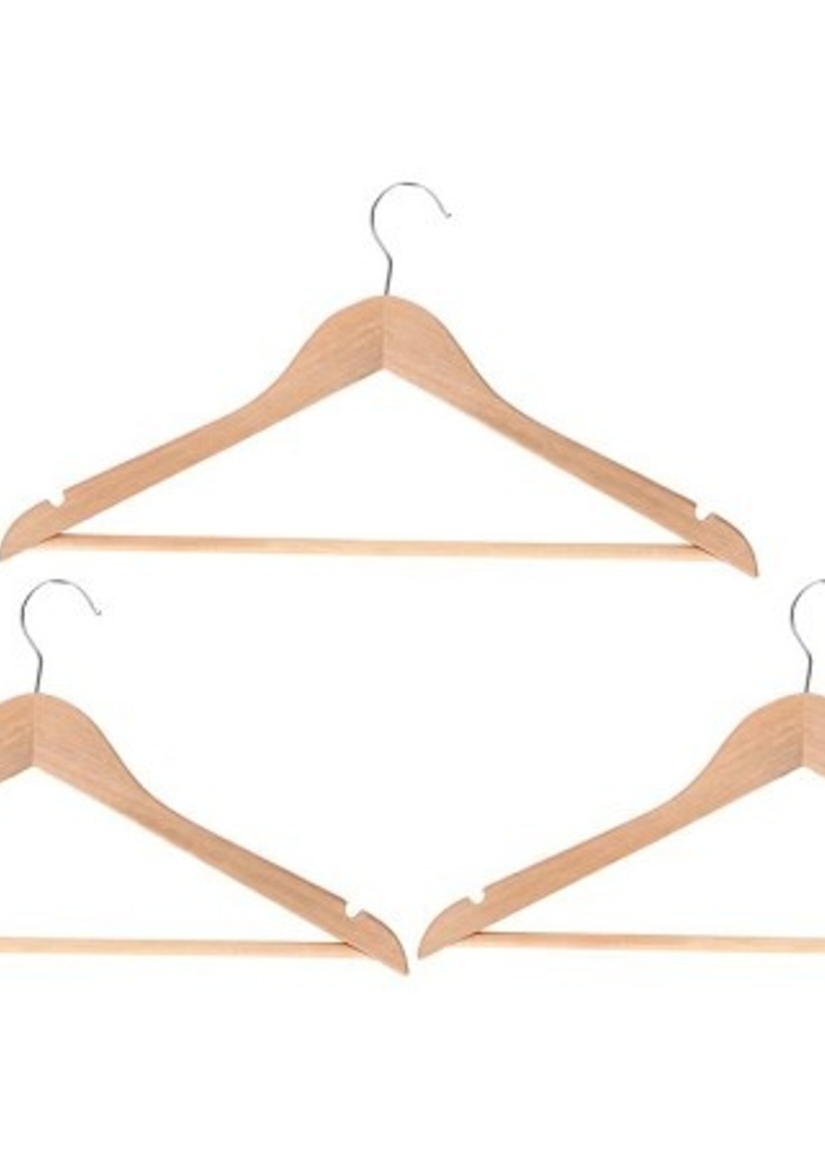 Kledinghangerset hout 3-delig