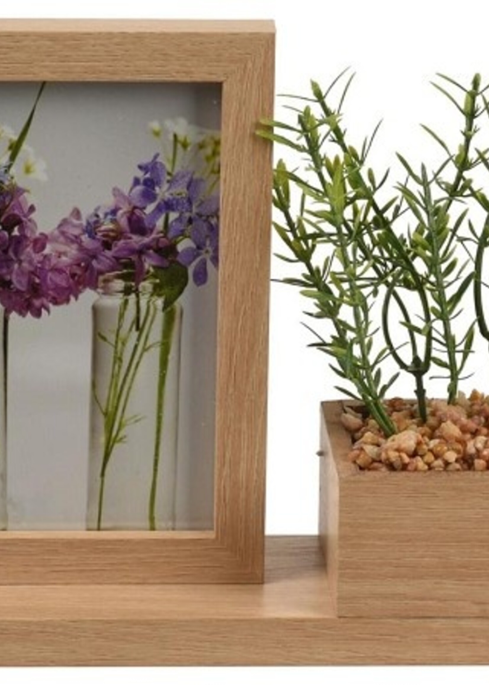 Fotolijst mdf met plantje 19,5x26x7,6cm