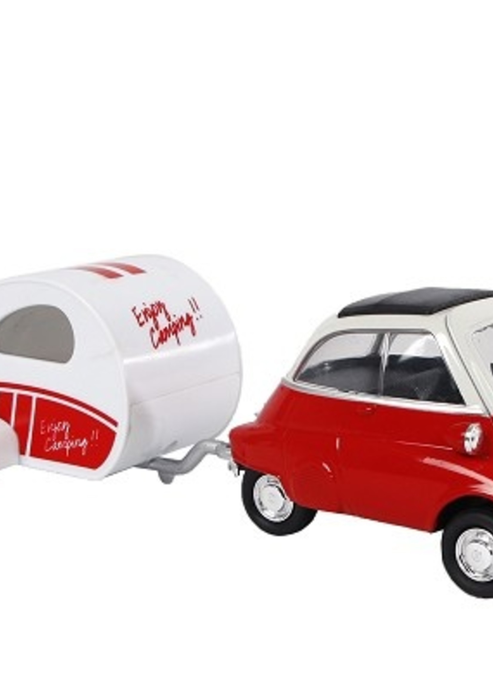 Welly BMW Isetta met caravan 18,5cm pull-back