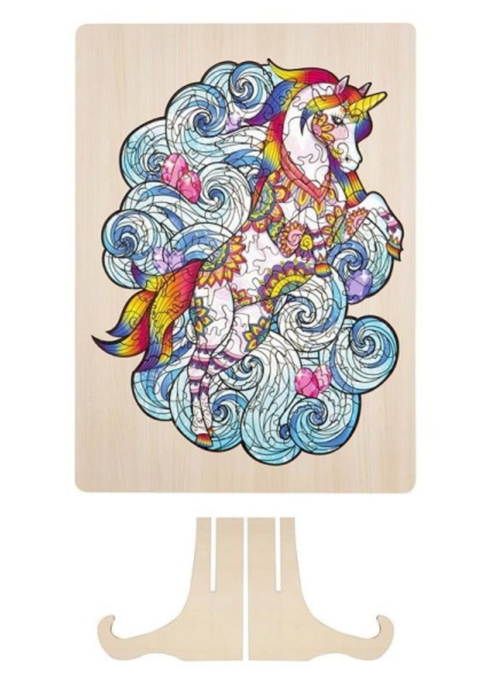 Grafix Houten puzzel Unicorn Unieke vormen 130 stukjes 30x22cm