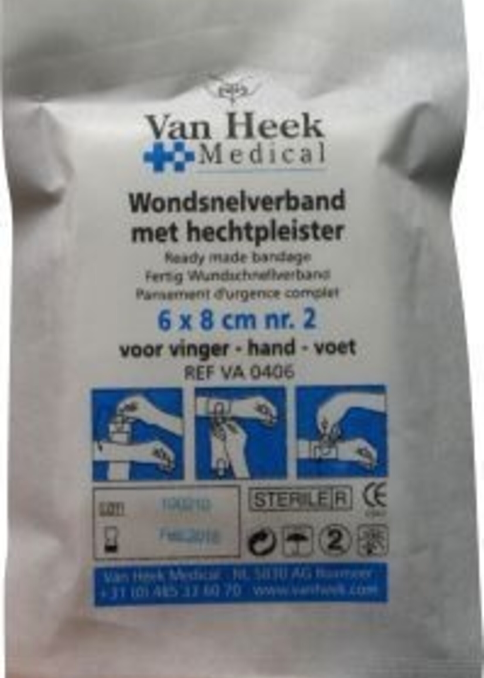 Van Heek Snelverband NR 2 met hechtpleister 6 X 8CM ex