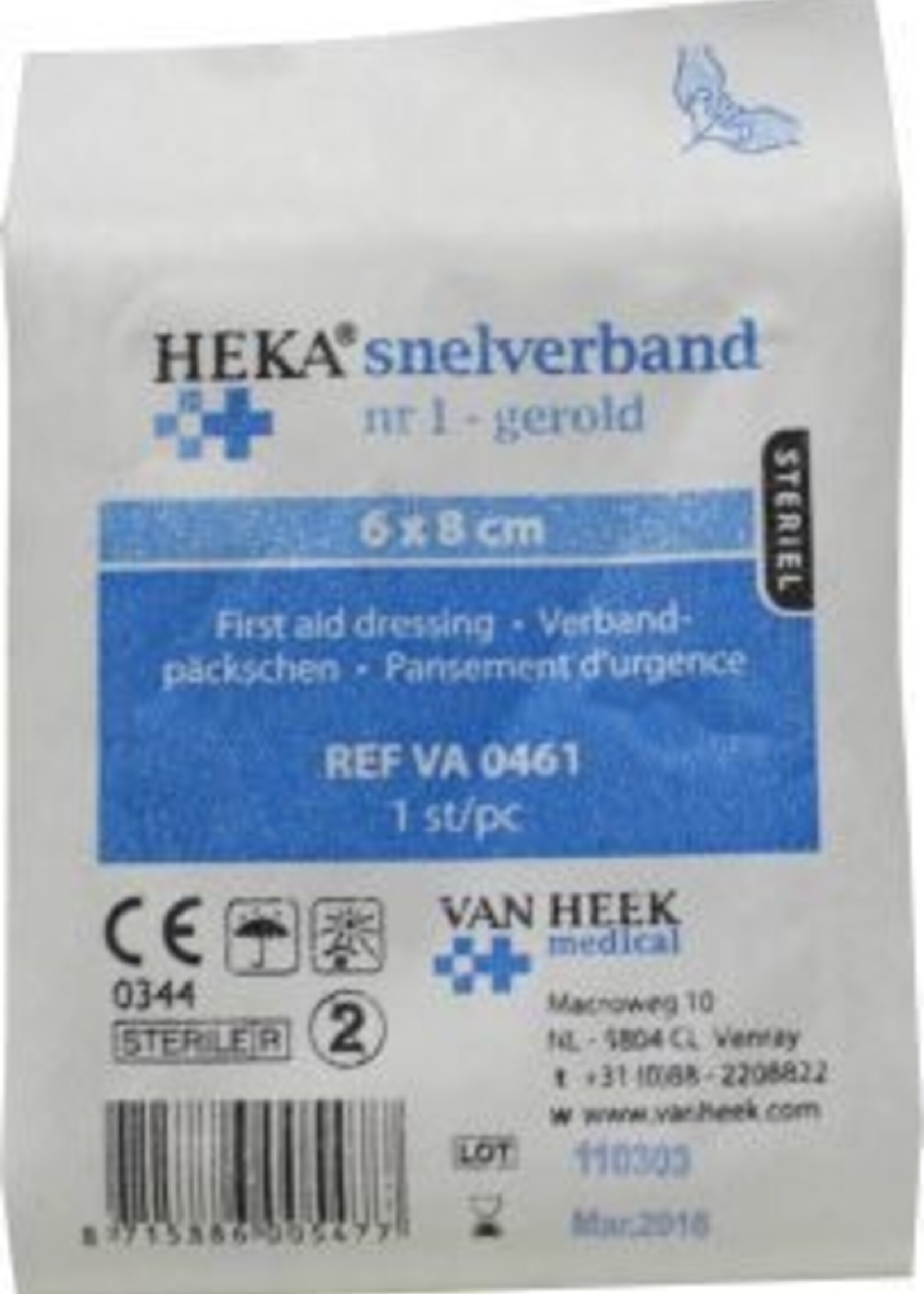 Van Heek Snelverband nr 1 6 x 8cm steriel 1