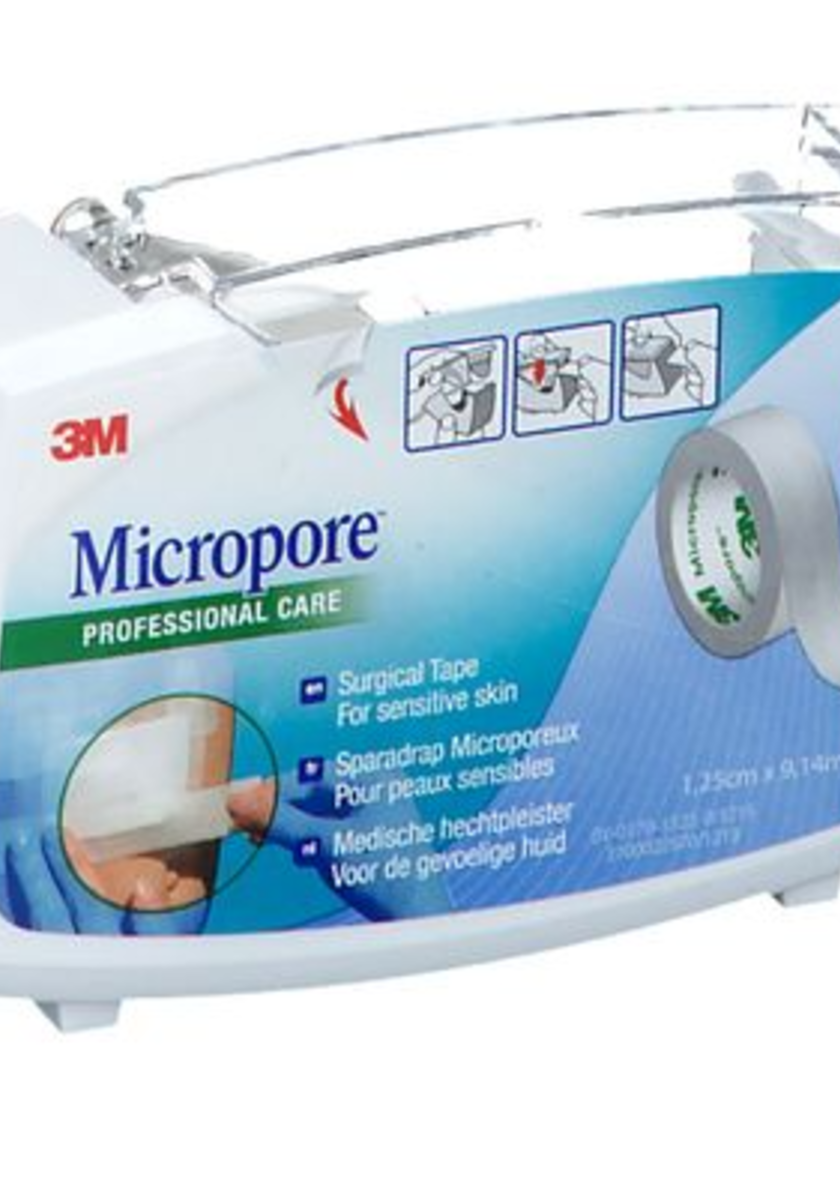 micropore Hechtpleister wit 9,14m x 1,25cm 1 Stuk