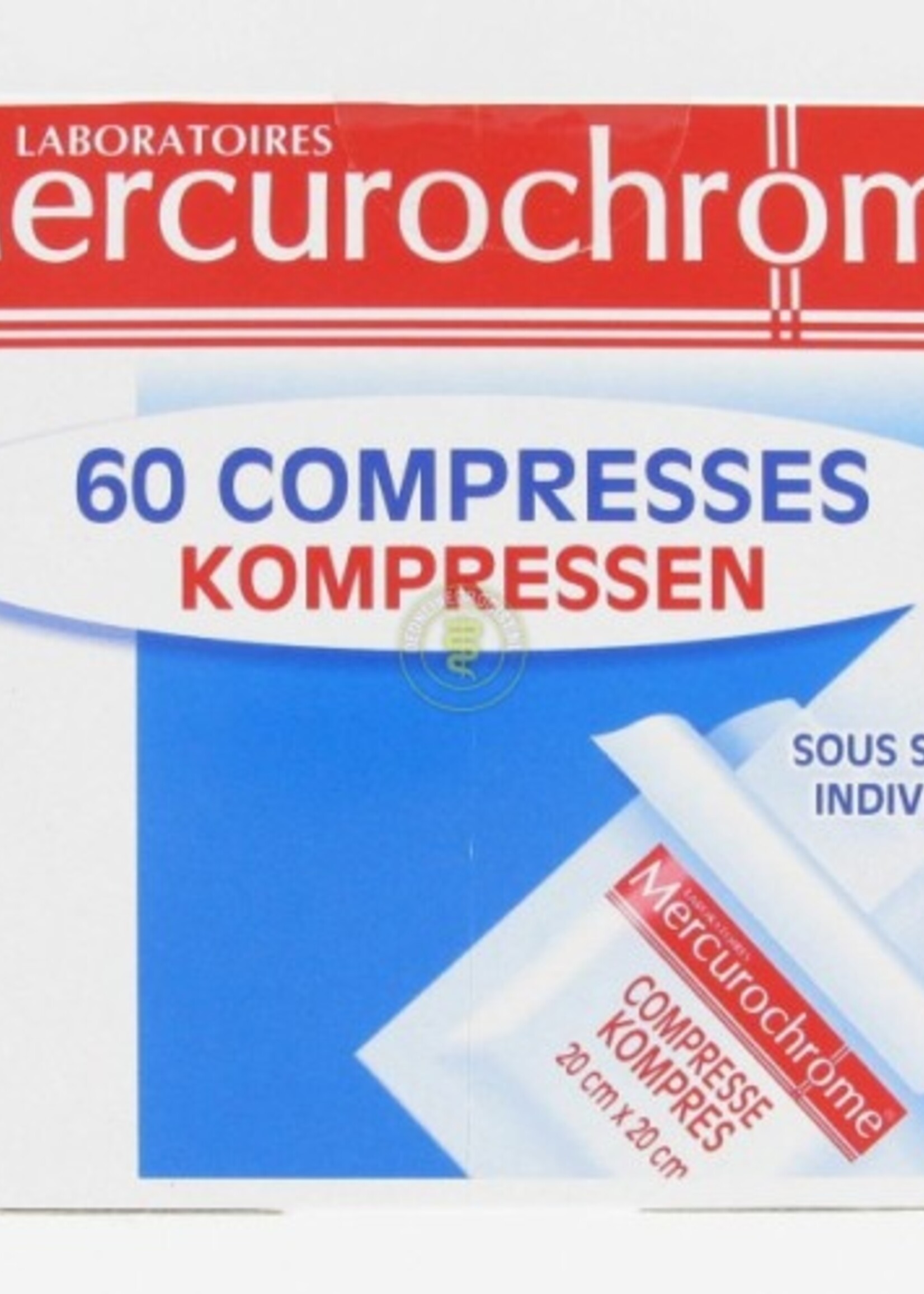 Mercurochrome Kompressen 20x20cm 60 stuks