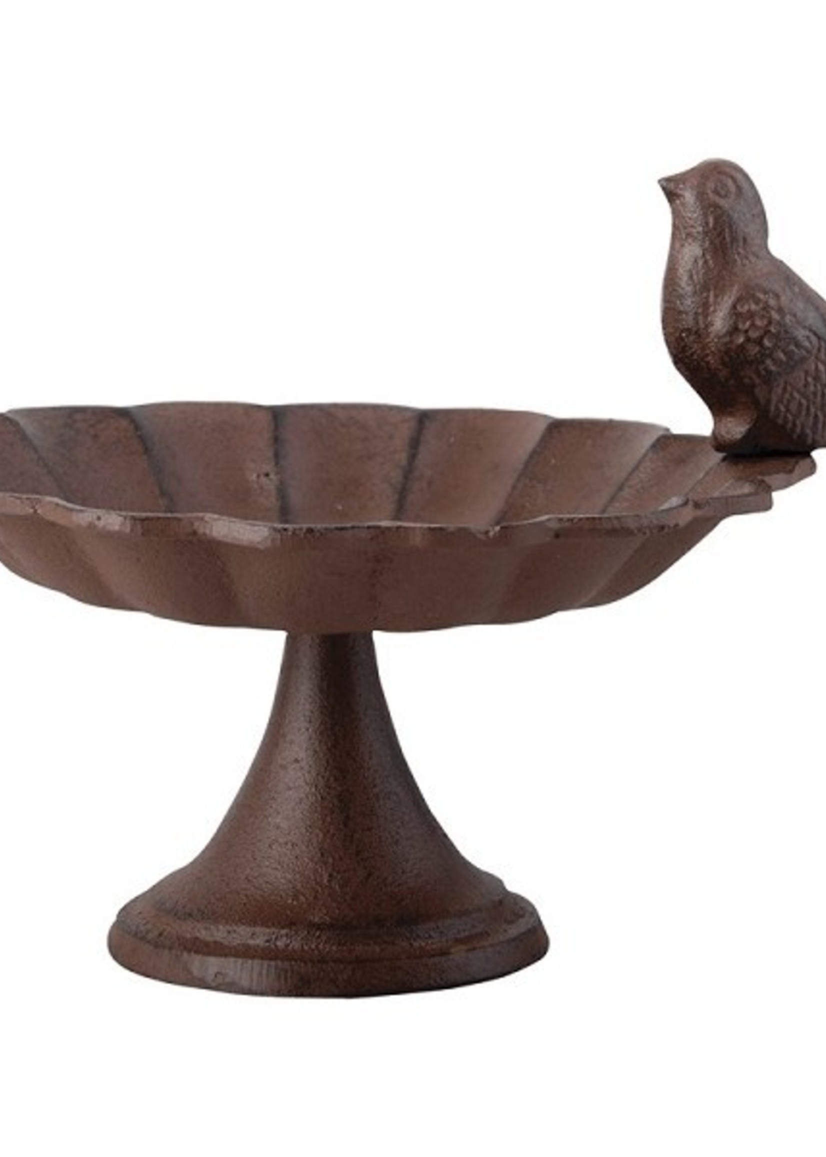 Esschert Design Vogelbad/drinkschaal op voet 19x16x14cm gietijzer