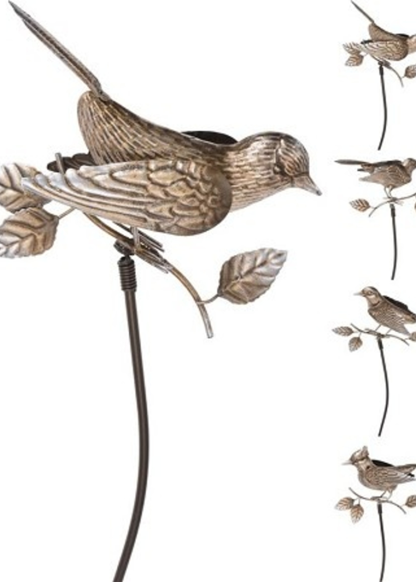 Tuinprikker vogel op stok bronskleur