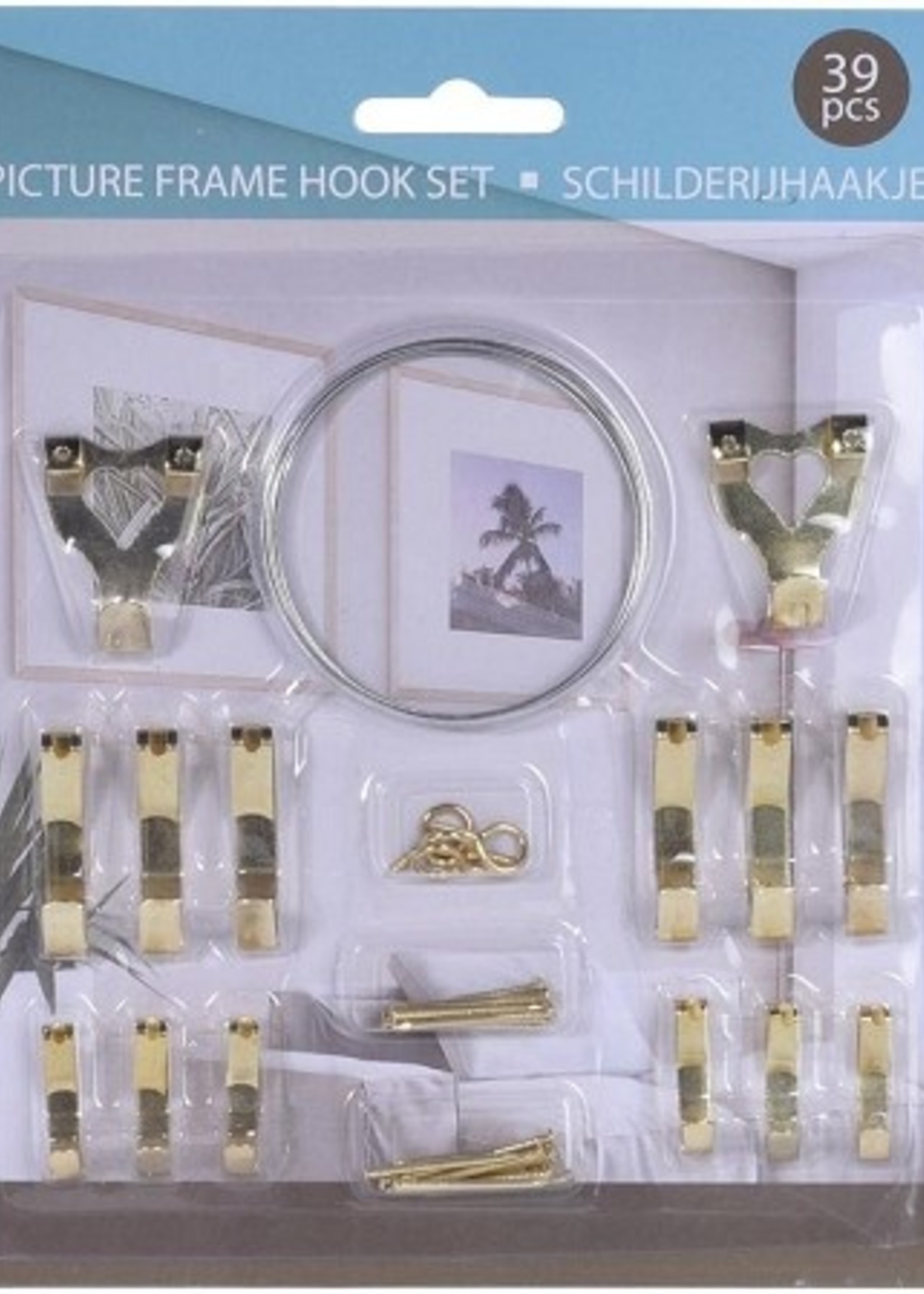 Schilderij haakjes set 39-delig