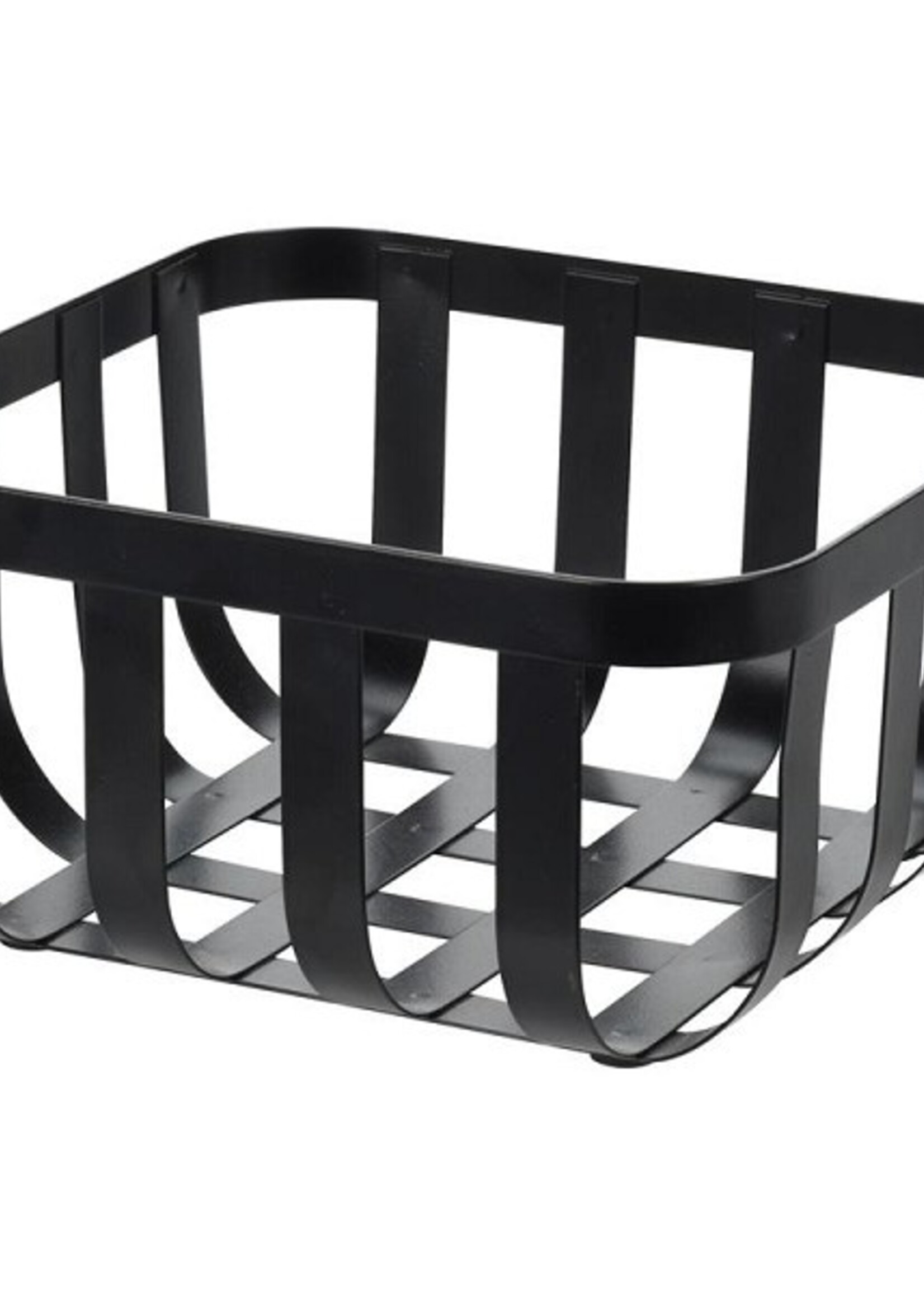 Fruitmand vierkant metaal 19,5x19,5cm zwart