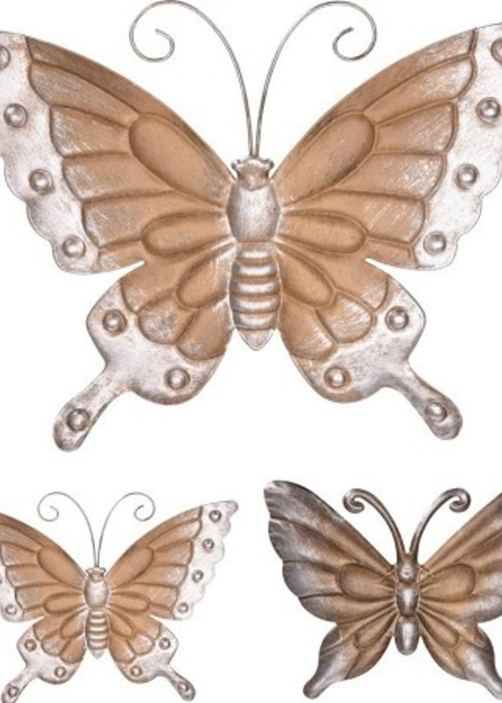 Muurdeco metaal vlinder