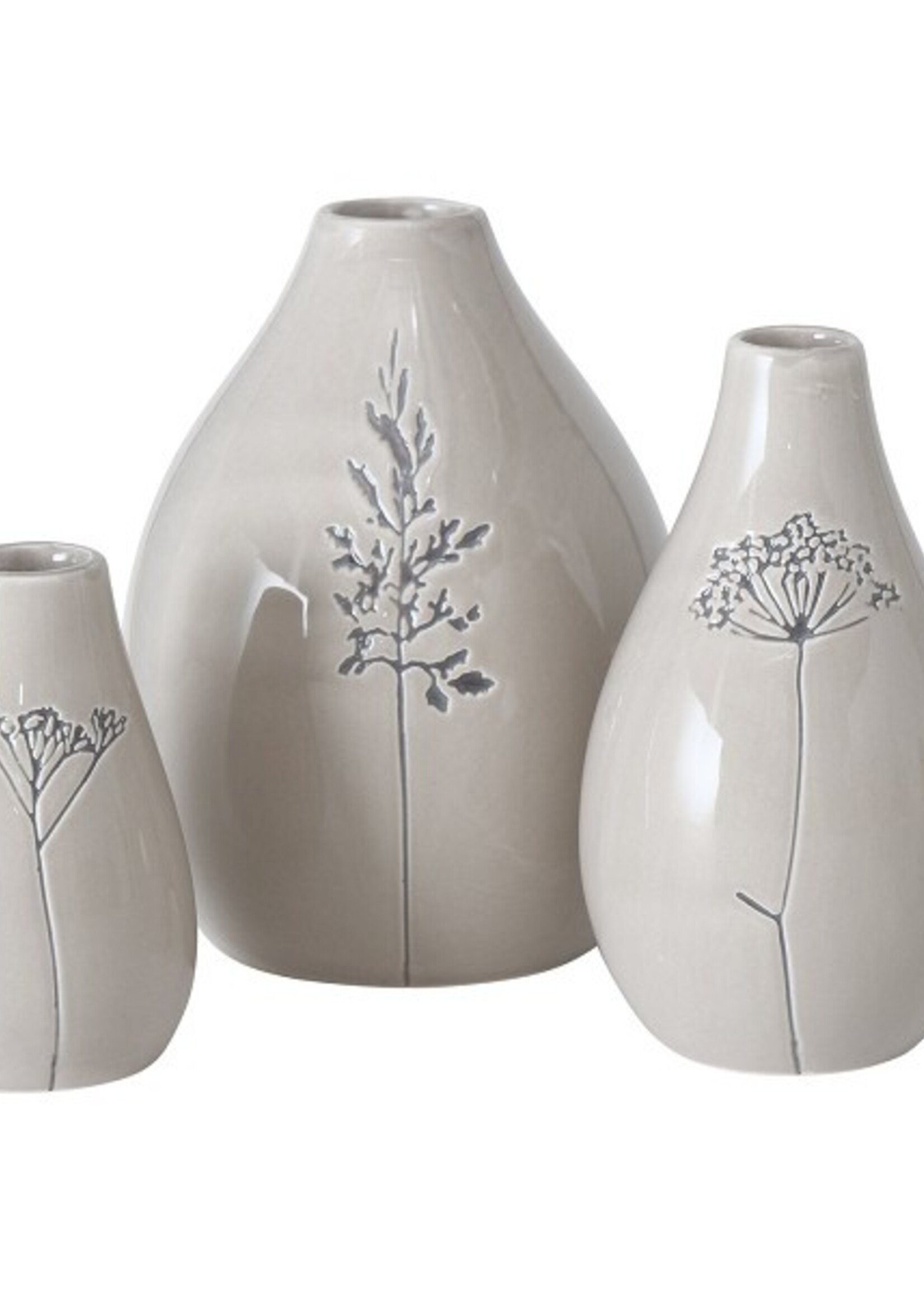 Boltze Home Vaas Gräser 3-delige Set H8/12/14cm