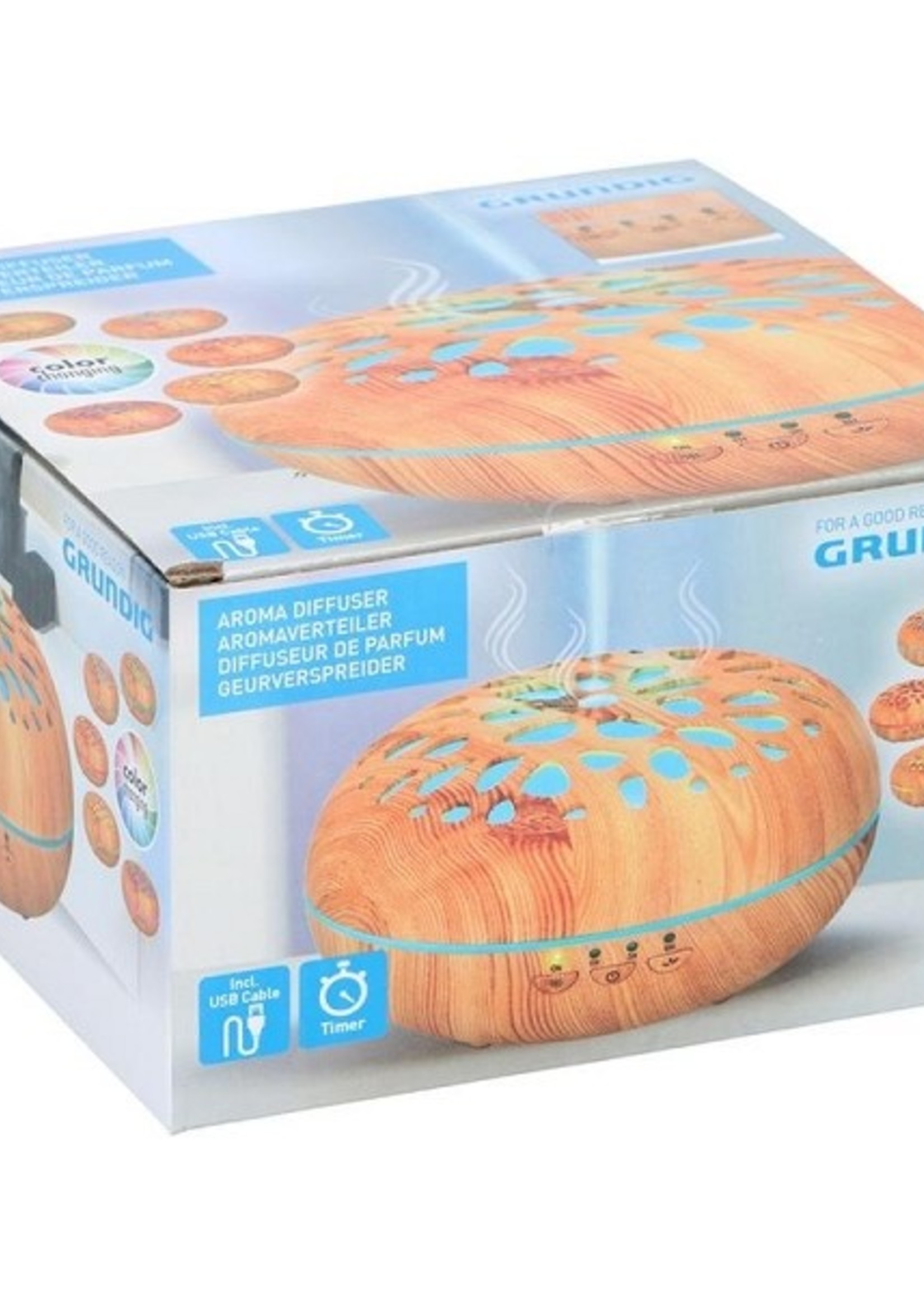 Grundig Geurverspreider 16x8cm met timer voor gebruik met etherische oliën incl. usb kabel